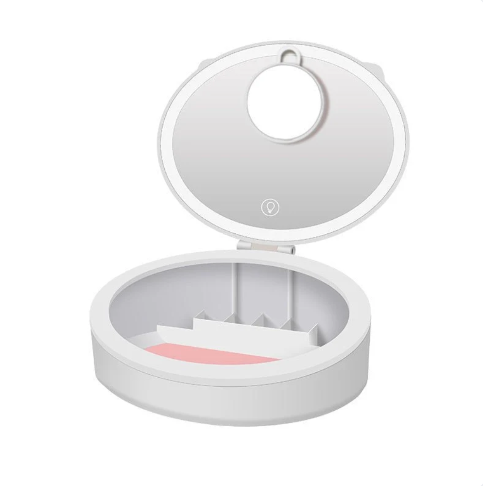 LED Makeup Mirror with Storage Box